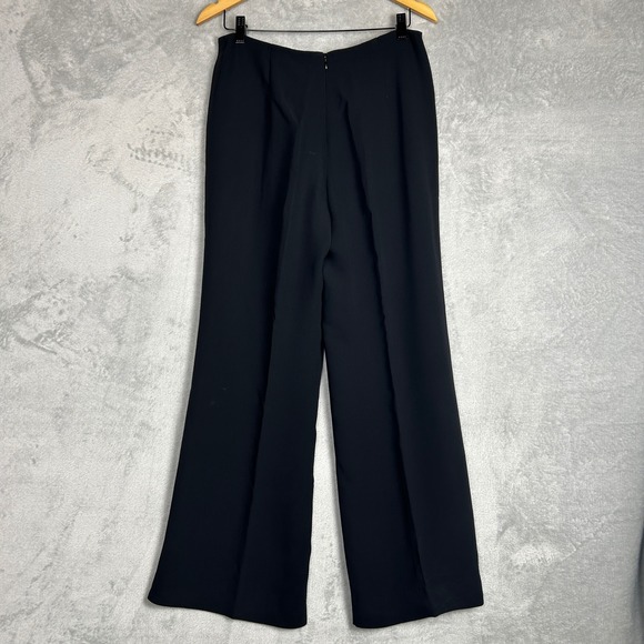 Ralph Lauren Black Label Wide Leg Silk Pants Size 8 Black Quiet Luxury Old Money - Picture 2 of 8